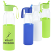 Glass Bottle with Flip Straw Lid - 20 oz.