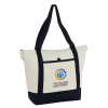 View Image 1 of 5 of Isle Zippered Organic Cotton Tote - Full Color