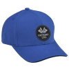 View Image 1 of 4 of Split Peak Chino Twill Cap - Laser Engraved Patch