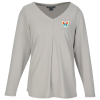 View Image 1 of 3 of Matte Jersey Pleated V-Neck Blouse - Ladies'