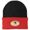 View Image 1 of 2 of Big Cuff Knit Cap - Two Tone - Full Color Patch - 24 hr