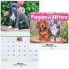 View Image 1 of 3 of Puppies & Kittens Calendar - Stapled