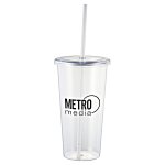 Sizzle Single Wall Tumbler with Straw - 24 oz.