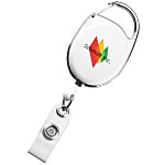  Metal Retractable Badge Holder - Alligator Clip - Square -  Label 130180-SQ-L