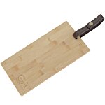 Bamboo Cutting Board with Leatherette Strap