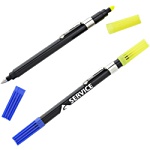 Dri Mark® Double Header Highlighter Ball Pen Combo- Blue Ink