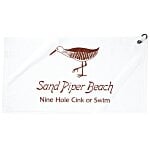 Tour Pro Golf Towel with Carabiner - White