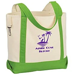 Two-Tone Accent Gusseted Tote Bag