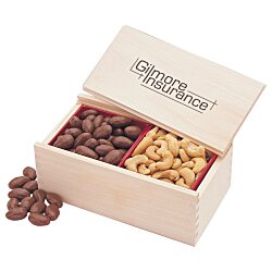 Wooden Box with Almonds & Cashews