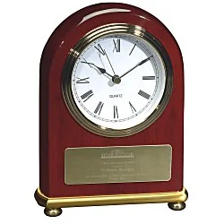 Rosewood & Brass Arch Clock