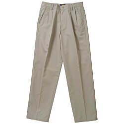 Teflon Treated Pleated Twill Pants - Men's
