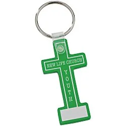 Block Cross Soft Keychain - Translcuent