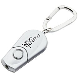 Retractable Carabiner Flashlight - Silver