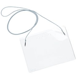 Clear Vinyl Badge Holder with Elastic Neck Cord