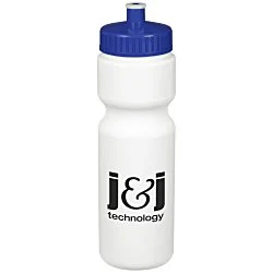 Sport Bottle with Push Pull Lid - 28 oz. - White - 24 hr