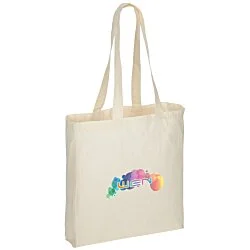 Gusseted Cotton Sheeting Tote - Natural - Full Color