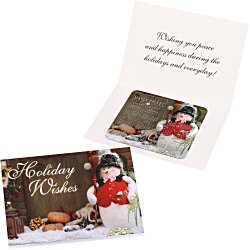 Greeting Card with Magnetic Calendar - Snowman
