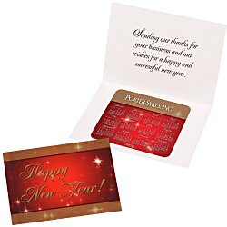Greeting Card with Magnetic Calendar - Red & Gold New Year