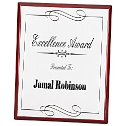 Rosewood Finished Plaque with Aluminum Plate - 10"