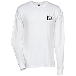 Hanes Beefy-T LS - Screen - White