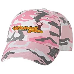 Cotton Washed Cap - Camo - Embroidered