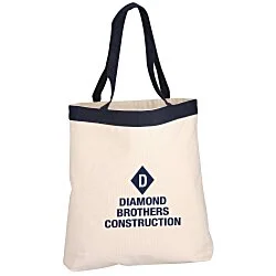 12 oz. Cotton Canvas Color Band Tote