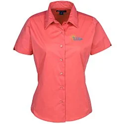 Easy Care Short Sleeve Stretch Poplin Blouse - Ladies'