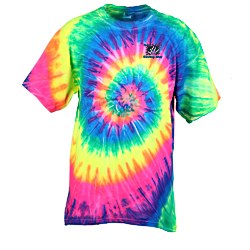 Tie-Dyed Multicolor Spiral -T-Shirt - Embroidered
