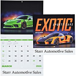 Exotic Sports Cars Calendar - Stapled