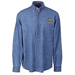 Washed Denim Long Sleeve Shirt - Men's