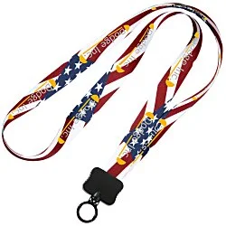 Dye-Sublimated Lanyard - 3/4" - USA Flag