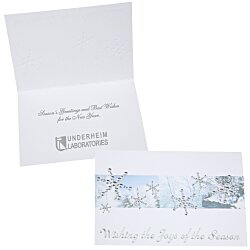 Silver Snowflakes in Snow Greeting Card