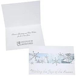 Silver Snowflakes in Snow Greeting Card