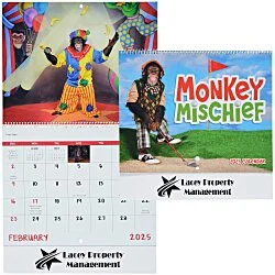 Monkey Mischief Calendar - Spiral