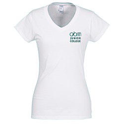 Gildan Softstyle V-Neck T-Shirt - Ladies' - White - Screen
