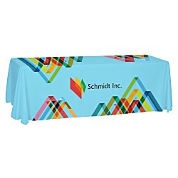 Serged Open-Back Polyester Table Throw - 8' - Full Color