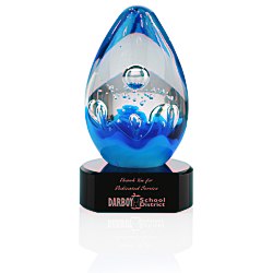 Cobalt Art Glass Award - Black Base