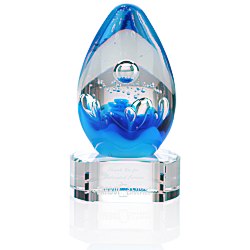 Cobalt Art Glass Award - Clear Base