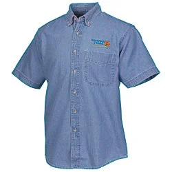 Cotton Short Sleeve Denim Shirt - Men's