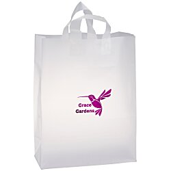 Soft-Loop Frosted Clear Shopper - 17" x 13" - Foil