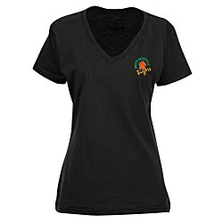 Fruit of the Loom HD V-Neck T-Shirt - Ladies' - Embroidered - Colors