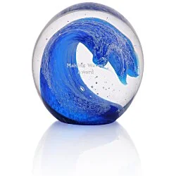 Wave Art Glass Paperweight