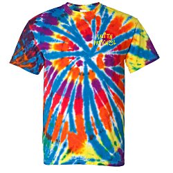 Tie-Dyed Rainbow Cut Spiral T-Shirt
