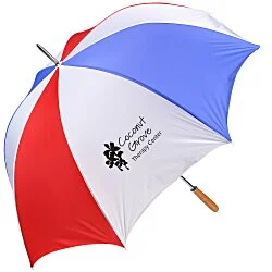 Budget-Beater Golf Umbrella - Red/White/Blue - 60" Arc - 24 hr
