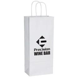 White Kraft Shopping Bag - 13" x 5-1/2"