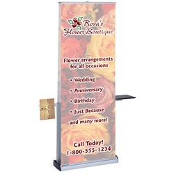 Advance Quick Change Two Sided Retractable Banner Display with Table & Lit Pocket