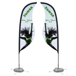 Indoor Sabre Sail Sign - 9' - Two Sided