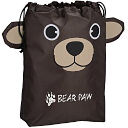 Paws and Claws Drawstring Gift Bag - Bear