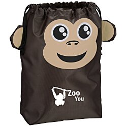 Paws and Claws Drawstring Gift Bag - Monkey