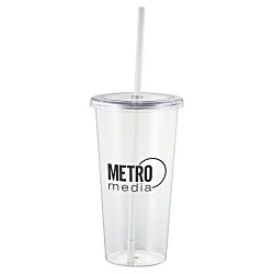 Sizzle Single Wall Tumbler with Straw - 24 oz. - 24 hr